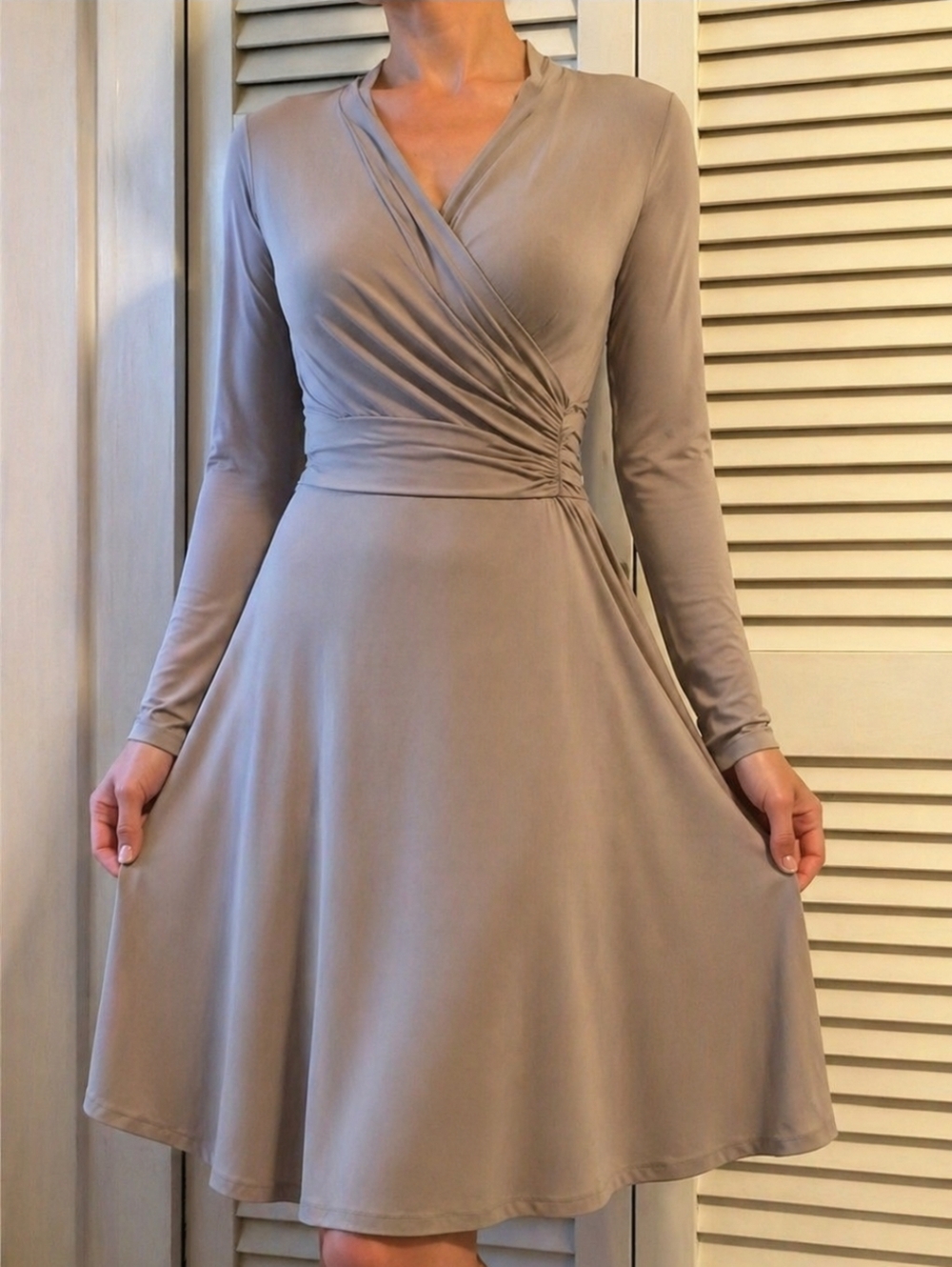 Ted Baker S6 Solid Grey Old Money Vibes Classy Dress Minimalist Elegant Chic